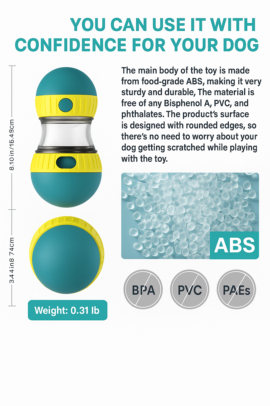 Interactive Adjustable Dog Treat Dispenser Toy for Smart Puppies