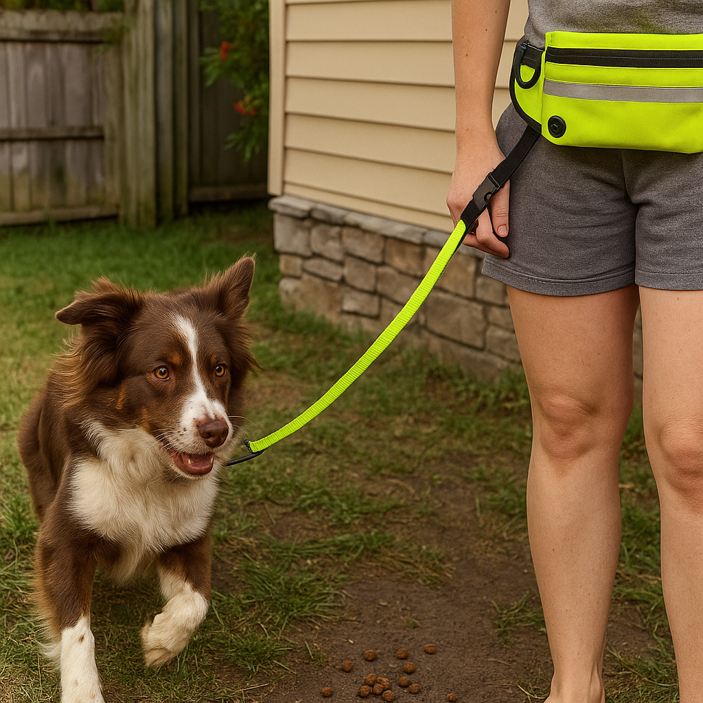 Hands Free Dog Leash and Training Belt - Phone Pocket And Water Bottle Holder