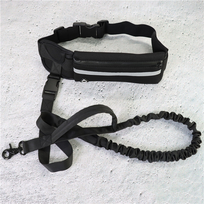 Hands Free Dog Leash and Training Belt - Phone Pocket And Water Bottle Holder