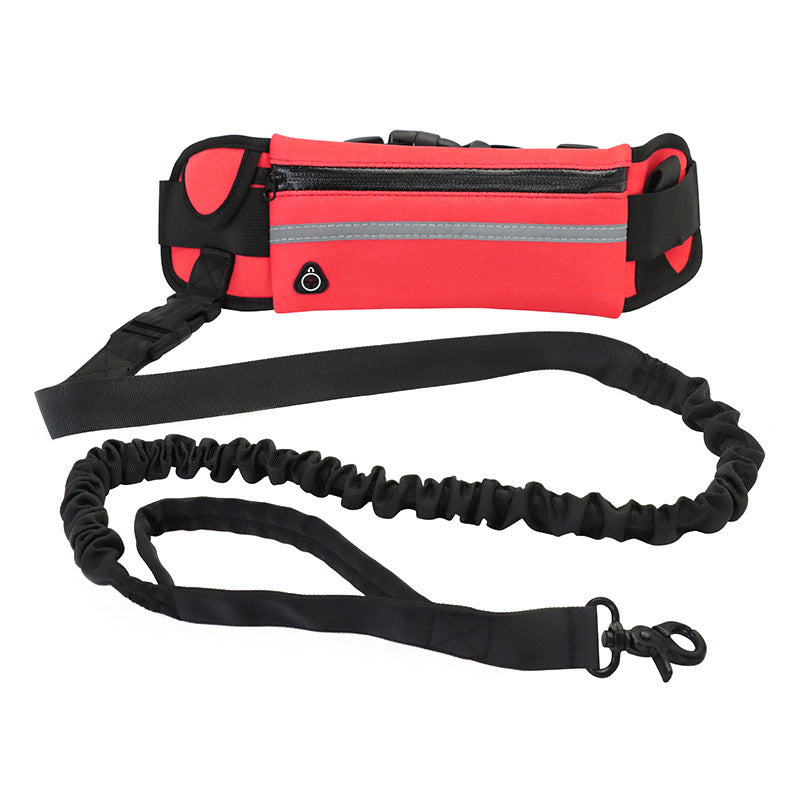 Hands Free Dog Leash and Training Belt - Phone Pocket And Water Bottle Holder